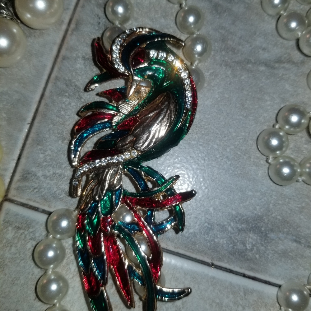 Two faux pearl necklaces